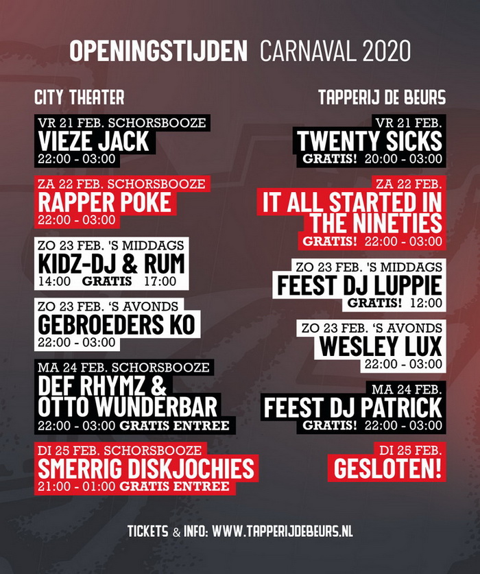 Carnavalsagenda beurs CV