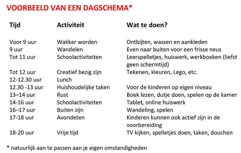 Dagschema suggestie